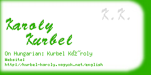 karoly kurbel business card